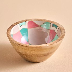 Plateaux de service de luxe modernes de qualité supérieure Bols décoratifs de couleur personnalisée pour les mariages et le Ramadan Émail pour bols en bois de manguier - Product Image 3