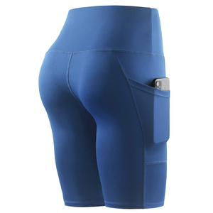Short de yoga personnalisé sans couture pour les femmes, violet foncé, vêtements de sport extensibles flexibles à taille haute - Product Image 6