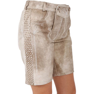 Venta más caliente 2025 Auténtico Suede Lederhosen Mujeres Señoras Octoberfest Outfit Damen Wurst Fest Traje Color gris claro - Product Image 4