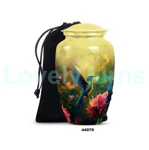 Gran oferta, urna para adultos de cremación de colibrí de aluminio grande negro para cenizas humanas, urna decorativa de tamaño completo con bolsa de terciopelo gratis - Product Image 5