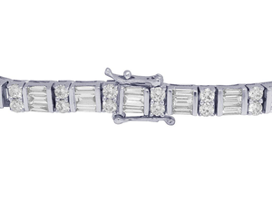 Latest Jewelry Design S925 <b>Silver</b> Moissanite Round Baguette Diamond <b>Bracelet</b> <b>Men's</b> & Women's Engagement Gift - Product Image 4