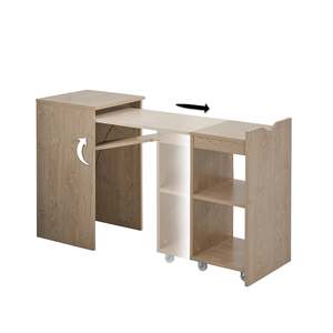 Design moderno e minimalista espandibile e compatto da ufficio pieghevole salvaspazio con scaffali per ufficio e studio - Product Image 6