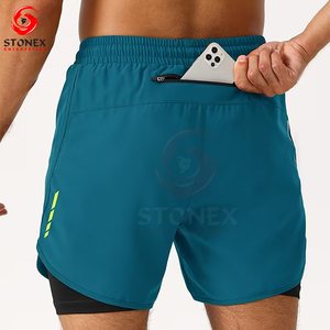 Shorts de sport pour hommes sur mesure, taille plus, avec cordon de serrage, respirants, flexibles et confortables, vêtements de sport pour les entraînements |   Vente en gros - Product Image 3
