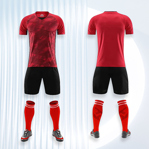 Camiseta de fútbol de sublimación personalizada, camiseta de fútbol de tela de malla de poliéster, camiseta de fútbol de manga corta transpirable - Product Image 5