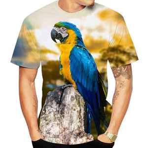 2024 verano hombres Casual 3D impreso loro camiseta manga corta Camiseta para hombres - Product Image 5