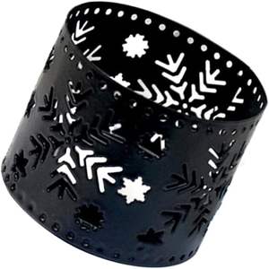 Porte-bougie en métal découpé, comprend une bougie chauffe-plat sans flamme, personnalisation du motif disponible, lampe d'ambiance portable - Product Image 1