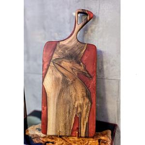 Planche à découper en résine et bois fabriqués à la main avec pierre d'agate Artisanat de magnésie durable - Product Image 6