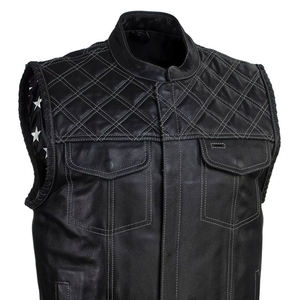 Meilleurs fabricants fournisseurs hommes quantité en vrac de gilet en cuir pour une utilisation en extérieur hiver mode cuir moto Auto Racing Wear - Product Image 5