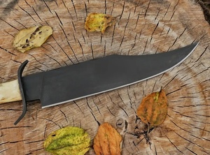 Cuchillo Bowie de Acero de Damasco Hecho a Mano, con Mango de Hueso y Funda de Cuero, para Caza y Camping, Personalizable OEM - Product Image 3