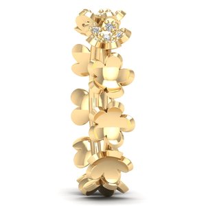 Anillo de Oro Amarillo de 14K con Moissanita Certificada por GRA, Diseño Floral, Regalo de Boda, Joyería Fina, Nueva Llegada de REYES - Product Image 3