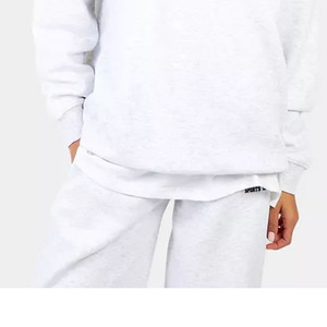 Vente en gros Sweat-shirt à col ras du cou deux pièces pour femmes Sweat-shirt à capuche unisexe surdimensionné avec logo personnalisé pour hommes et femmes - Product Image 6