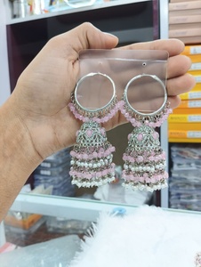 Juego de collar y pendientes étnicos chapados en oro con perlas para bodas, fiestas, incluye anillo, regalo de uso nupcial perfecto - Product Image 2