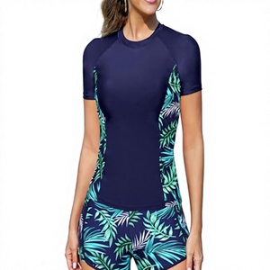 Maillot de bain d'été imprimé tropical, 2 pièces, avec protection anti-UV, coutures plates, pour le surf et la voile - Collection Designer - Offre Spéciale - Product Image 2
