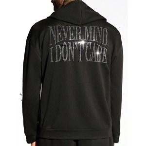 Sweat à capuche élégant avec strass, unisexe, polaire, pull chaud, design d'hiver, œuvre d'art en cristal, streetwear, vente en gros, 100% coton, logo personnalisé - Product Image 1