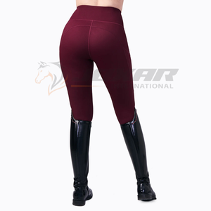Jodhpurs d'équitation durables conçus avec une ceinture souple en tissu souple, des coutures renforcées et une prise confortable pour des performances de conduite - Product Image 2