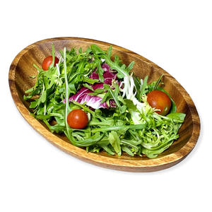 Cuenco de madera para servir, diseño moderno y elegante, cuenco ovalado de madera de Acacia para servir alimentos, usos para servir ensaladas - Product Image 4