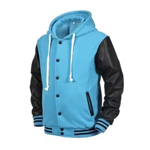 Vente en gros de vestes de baseball surdimensionnées en laine de haute qualité pour hommes, vêtements de rue pour hommes, taille plus, veste d'hiver - Product Image 3