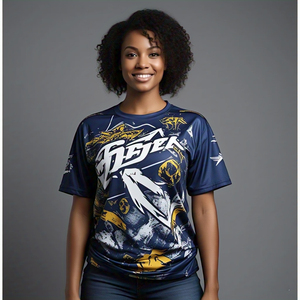 Camiseta OEM de alta calidad de manga corta con cuello redondo para mujer, camiseta personalizada con estampado gráfico y cuentas de verano con hombros caídos para sublimación - Product Image 4