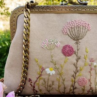 SANIYA HANDICRAFT Tas Mewah Bordir Manik-Manik Gaya Bohemian Buatan Tangan Profesional Desain Baru Kain Katun untuk Wanita Pernikahan