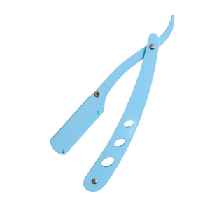 New <b>Style</b> Custom Logo Colorful Barber Manual Classic Fashion Black Straight Edge Safety Razor <b>Hair</b> Shaving Eyebrow Razor - Product Image 5