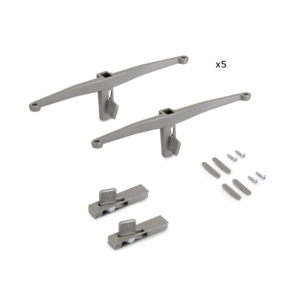 Set di Emuca di 5 supporti per mensola in Zamak verniciato grigio per struttura Zero, escluse le tavole di legno - Product Image 4