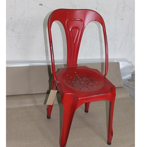เก้าอี้เหล็กสไตล์วินเทจอุตสาหกรรมแบบย้อนยุคเก้าอี้เหล็กแบบซ้อนกันได้สำหรับร้านอาหารห้องนั่งเล่นตกแต่งบ้านโครงขาผ้า - Product Image 1
