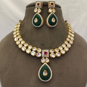 Elegant <b>Kundan</b> Wedding Necklace with Earrings <b>Kundan</b> <b>Jewelry</b> Set for Women Royal Look <b>Kundan</b> Earrings for Wedding Functions - Product Image 1
