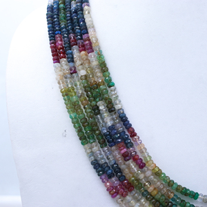 Vente 5 lignes de pierres précieuses naturelles multiples à facettes rondes de guérison collier de perles de pierres précieuses prix de gros bijoux pour femmes - Product Image 5