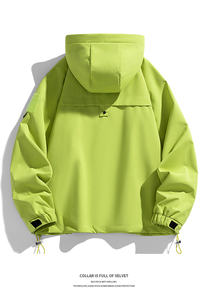 Hommes et femmes unisexe solide automne hiver couple décontracté imperméable coupe-vent veste d'extérieur - Product Image 3