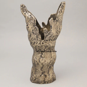 Vintage-Inspired Floral Pot for Home and Hotel Handmade Aluminum Metal <b>Vase</b> Irregular Shape Flower <b>Vase</b> - Product Image 1