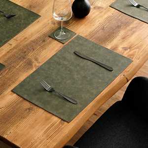 Rustic Genuine Leather <b>Place</b> <b>Mat</b> for Restaurant Dining Table Waterproof Heat Resistant Smell Proof Heavy Duty Durable Pad - Product Image 5
