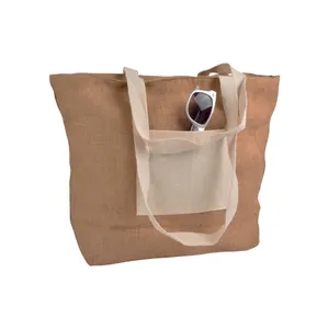 Borsa Shopper in Juta Personalizzabile con Soffietto, Borse Promozionali Personalizzabili - Product Image 1
