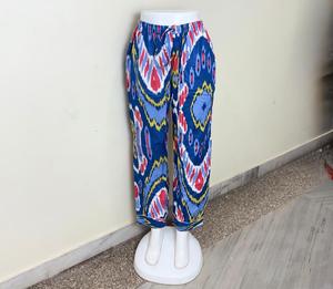 Pantalon de pyjama décontracté à motif géométrique Pantalon en coton abstrait bleu et rouge Comfort Fit Summer Lounge Bottoms Casual - Product Image 1