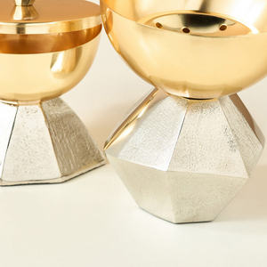 Ensemble de brûleur à bakhoor en métal de luxe avec finition or et argent, élégant brûleur à encens arabe oud, cadeau premium pour le ramadan et l'Aïd, pour la maison - Product Image 6