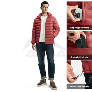 Chaqueta acolchada cálida y ligera para hombre, capucha desmontable, tela resistente al agua y 4 bolsillos, logotipo personalizado OEM directo de fábrica - Product Image 2