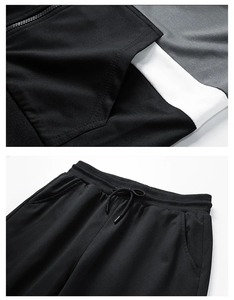 2024 hombres sólido invierno ligero de talla grande 100% algodón sudadera correr chándal con capucha abrigo Fitness gimnasio ropa Conjunto 2 - Product Image 5