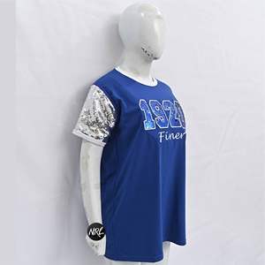 Camiseta azul informal para verano, manga corta, transpirable, venta al por mayor, fabricante de alta calidad, camisetas elegantes de diseño de fiesta a la moda - Product Image 4