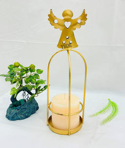 Portavelas de Metal rústico, ángulo decorativo dorado para uso doméstico, para chimenea, manto, Patio, mesa de boda, decoraciones para festivales - Product Image 3