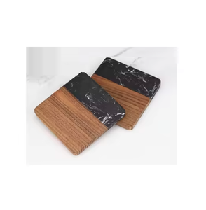 Marble and Wooden Coasters Attractive Design <b>Table</b> <b>Top</b> <b>Decoration</b> Coaster Set with Anti-Slip Base Stylish & Functional Coasters - Product Image 5