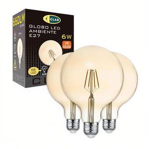Ampoule à filament LED 6W G125 E27, ton ambre, ampoules LED à économie d'énergie - Product Image 2