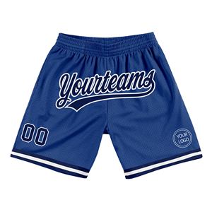 Industrie Direct Engro Sportswear Basketball <b>Shorts</b> Custom Royal Navy-<b>White</b> Authentic Throwback Basketball <b>Shorts</b> - Product Image 1