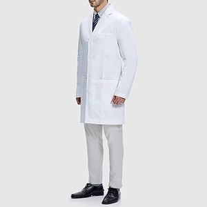 Bata de laboratorio médico de calidad superior unisex manga larga ligera transpirable mezcla de poliéster de algodón duradero para uso hospitalario - Product Image 5