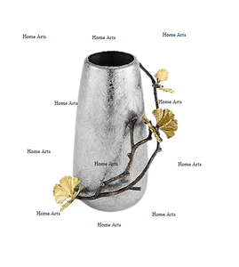 Vase à fleurs en fer de qualité supérieure, nouveau design, couleur blanc et or, pour la décoration intérieure. - Product Image 2