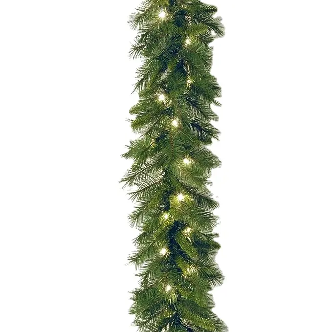 10 इंच विनचेस्टर द्वारा राष्ट्रीय पेड़ 9 पैर पाइन माला 50 के साथ स्पष्ट रोशनी Connectable स्ट्रिंग रोशनी क्रिसमस की सजावट