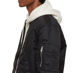 Hot Sale <b>Black</b> Bomber Jacket Cheap Price Fashion Streetwear <b>Windbreaker</b> Lightweight Custom Summer Clothes Zip Up Varsity Jacket - Product Image 2