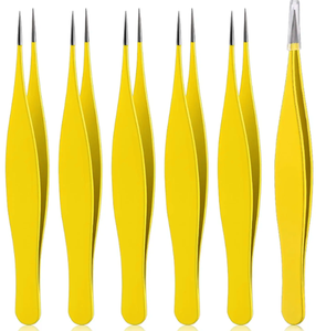 Nouveau style 2025 – Pince à épiler ANNAAIF en acier inoxydable de haute qualité, réutilisable, légère et sûre, à pointe carrée, pour poils incarnés (lot de 6) - Product Image 1