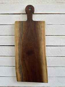 Grande planche à découper en bois de bambou et de noyer biologique personnalisée Bloc à découper pour ustensiles de cuisine avec poignée solide - Product Image 5