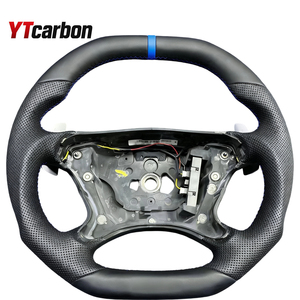 Volant en cuir bleu en fibre de carbone YTcarbon pour E <span class=keywords><strong>SL</strong></span> CLS <span class=keywords><strong>350</strong></span> E550 SL55 SL63 E63 W211 R230 W211 C209 C219 W463 E230 AMG - Product Image 4