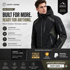 Chaqueta Casual de Invierno con Capucha para Hombre HAPPY HORSE, Chaqueta Softshell Impermeable y Cortavientos, Exterior de Nailon y Algodón, Forro de Poliéster y Algodón - Product Image 6