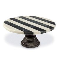 Support à gâteau rond en marbre de 10 pouces, blanc, moderne, écologique, multifonctionnel, pour mariage et fête